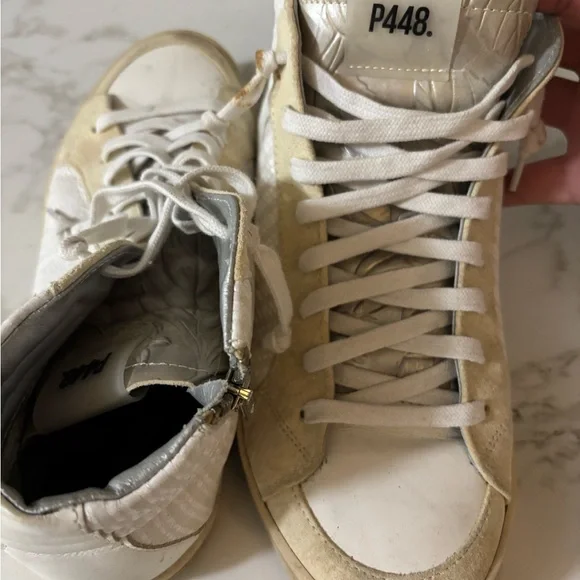 P448 White High-Top Athletic Sneakers - Picture 3 of 5